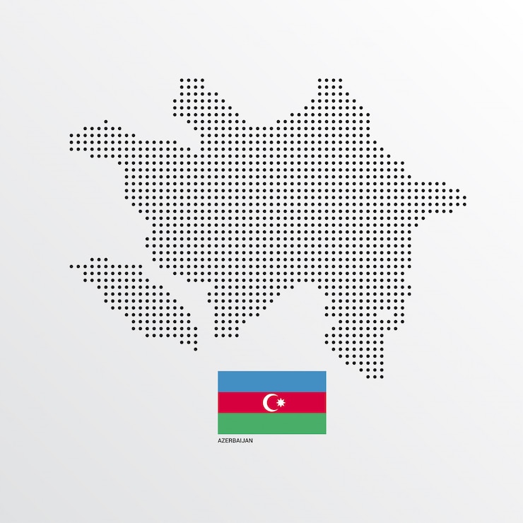 Ücretsiz Vektör azerbaycan bayrak ve hafif arka plan vektörü ile harita tasarımı