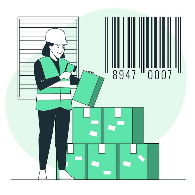 Ücretsiz Vektör barcode concept illustration