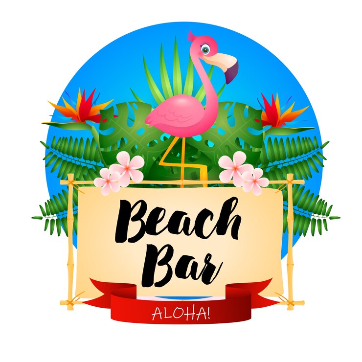 Ücretsiz Vektör beach bar poster