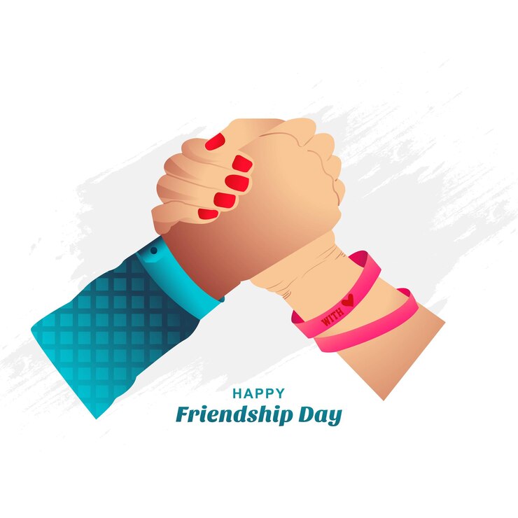 Ücretsiz Vektör beautiful card for friendship day with holding promise hand design
