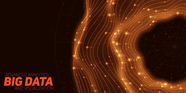 big data orange circular visualization