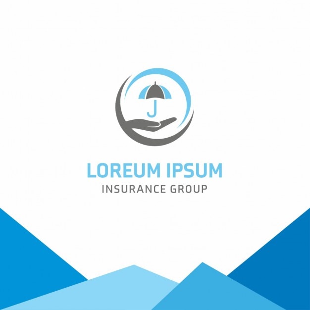 Ücretsiz Vektör bir el ve şemsiye içeren logo