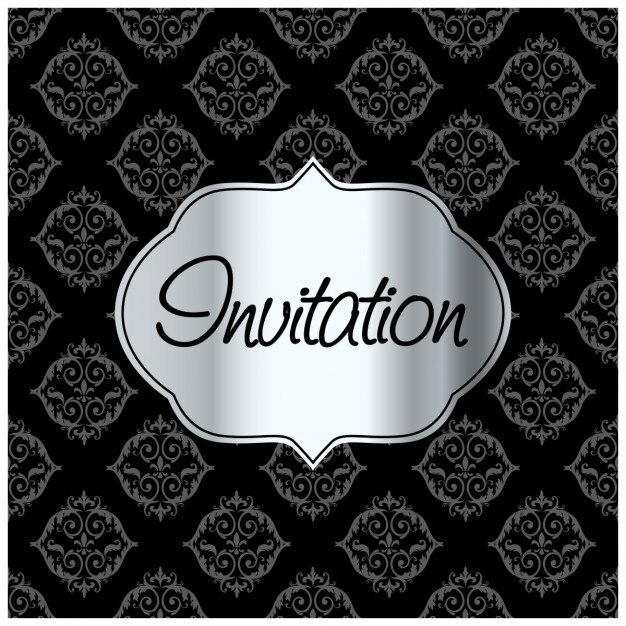 Ücretsiz Vektör black and silver invitation