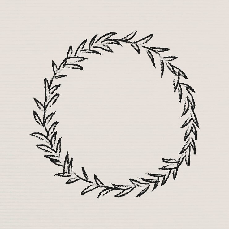 Ücretsiz Vektör black wreath on beige background vector