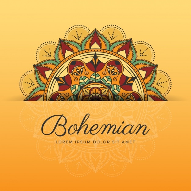 Ücretsiz Vektör boho tarzı arka plan tasarımı