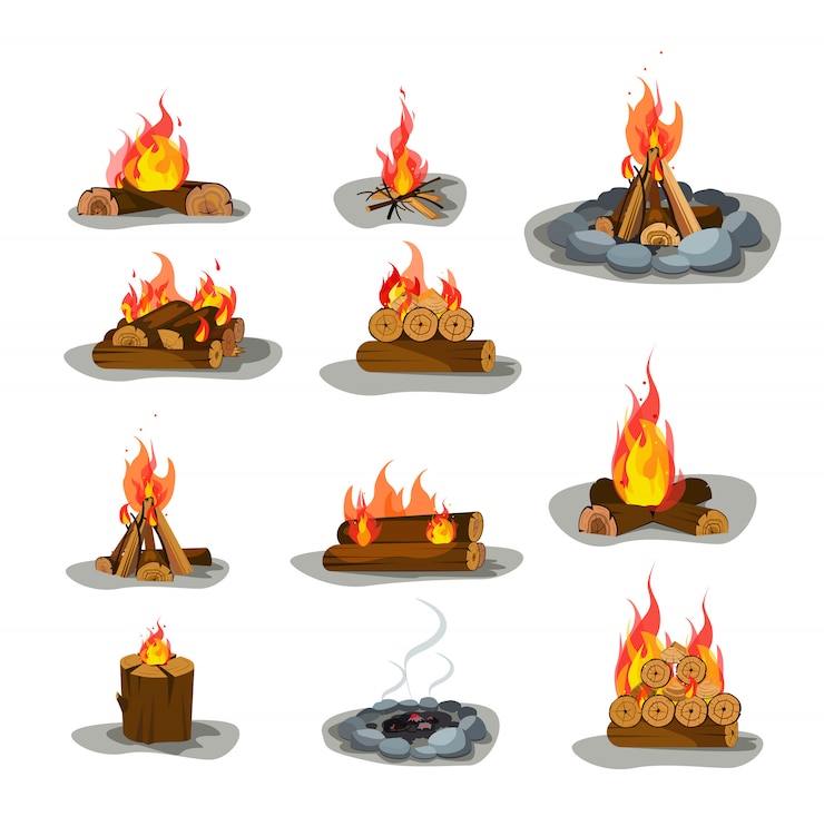 Ücretsiz Vektör bonfire  s set