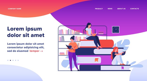 Book readers concept.