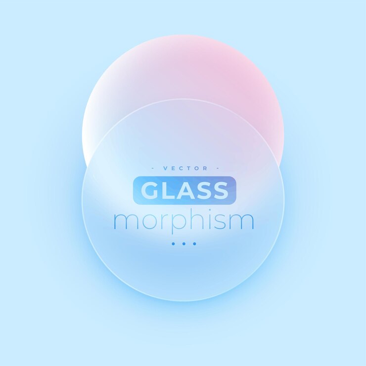 Ücretsiz Vektör boş akrilik küre çerçeveli bulanık glassmorphism arka planı