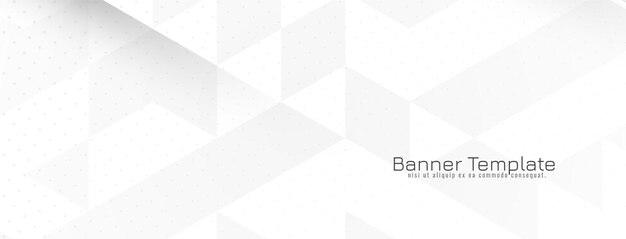 Bright geometric gray and white trendy banner design