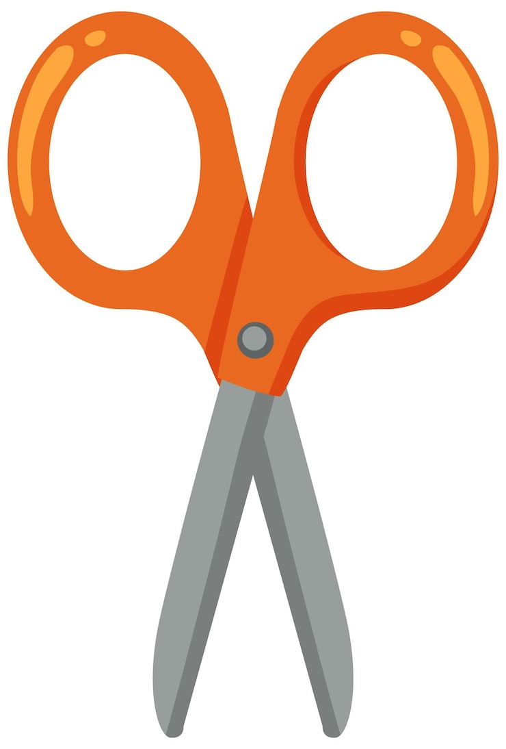 Ücretsiz Vektör bright orange scissors illustration