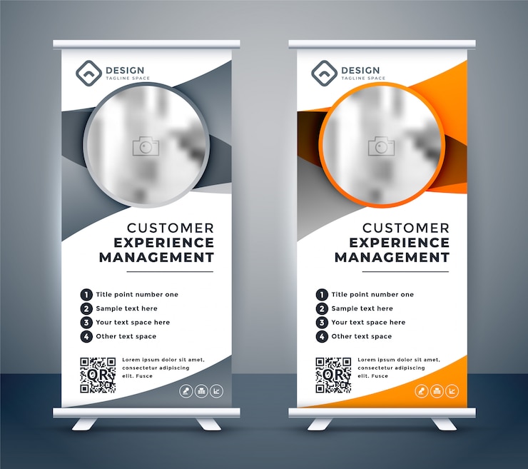 Ücretsiz Vektör business rollup banners for marketing