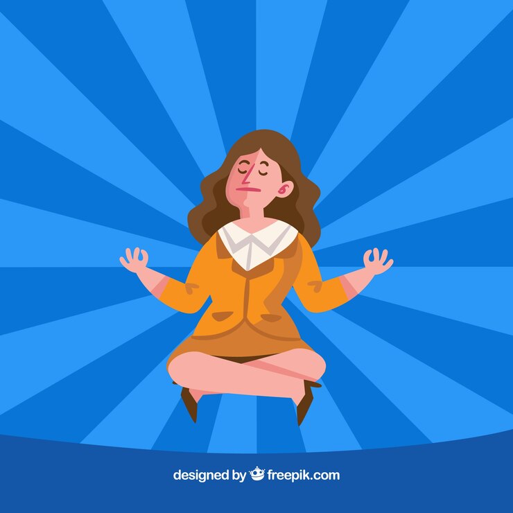 Ücretsiz Vektör business woman meditating