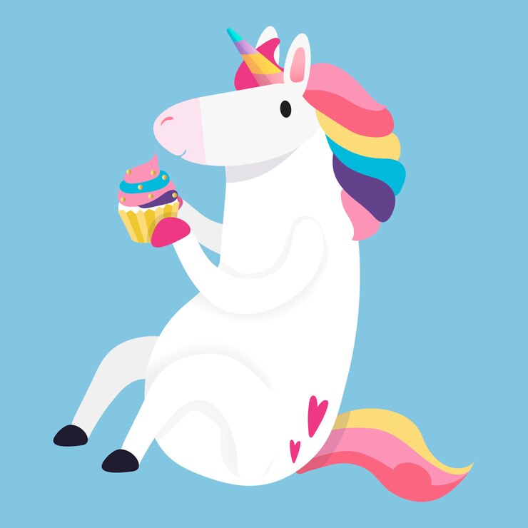 Ücretsiz Vektör büyülü gökkuşağı unicorn illüstrasyon vektörü