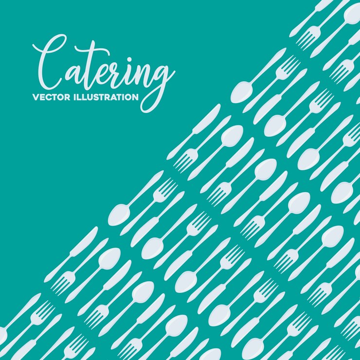 Ücretsiz Vektör catering konsepti