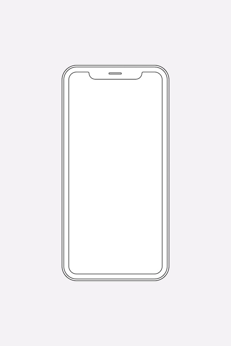 Ücretsiz Vektör cep telefonu anahattı, dijital cihaz vektör illüstrasyonu