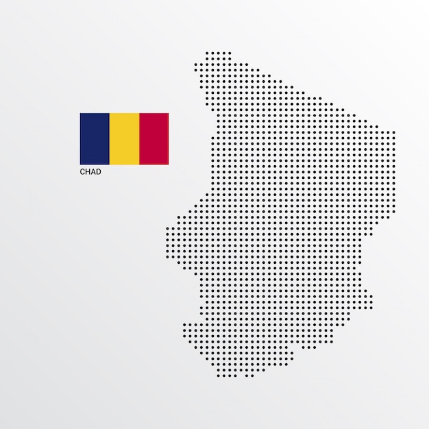 chad map design with flag and light background vector 