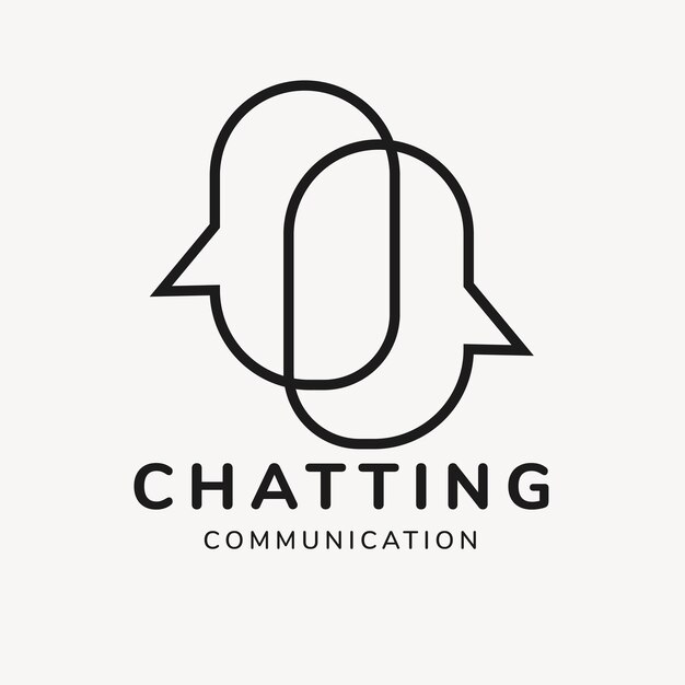 chat application logo template, business branding design vector, chatting communication text