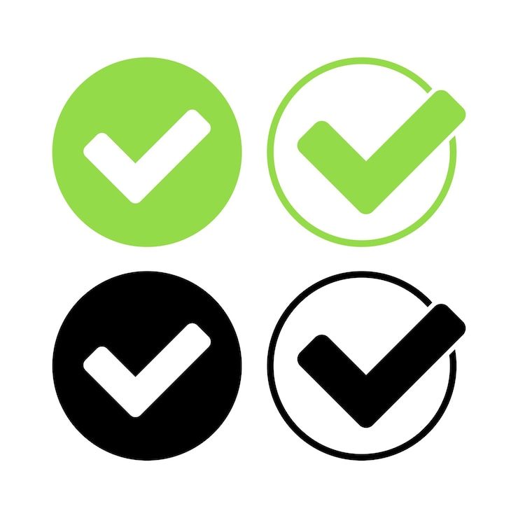 Ücretsiz Vektör check mark circles set