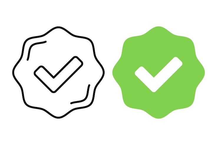 Ücretsiz Vektör check mark stamp outline and flat