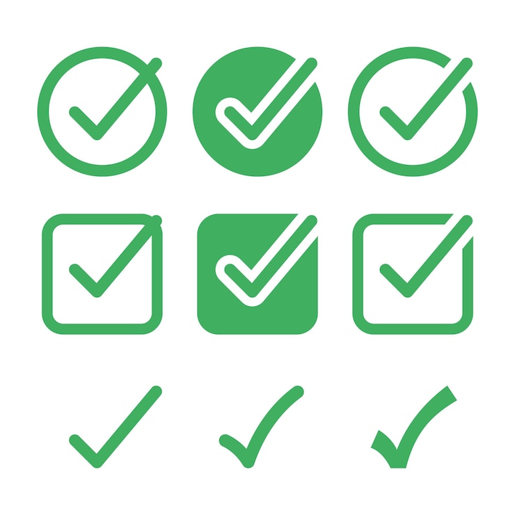 Ücretsiz Vektör check marks set