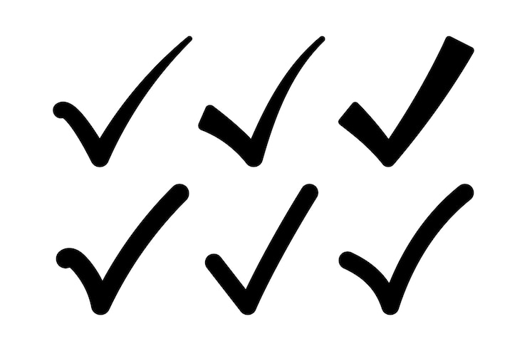Ücretsiz Vektör check marks set