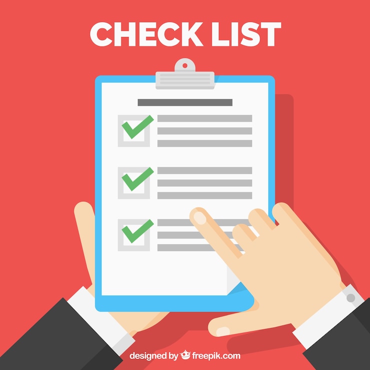 Ücretsiz Vektör checklist in flat design