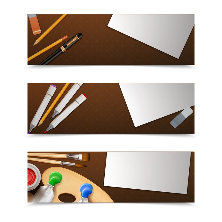 Ücretsiz Vektör çizim banner'ları yatay set