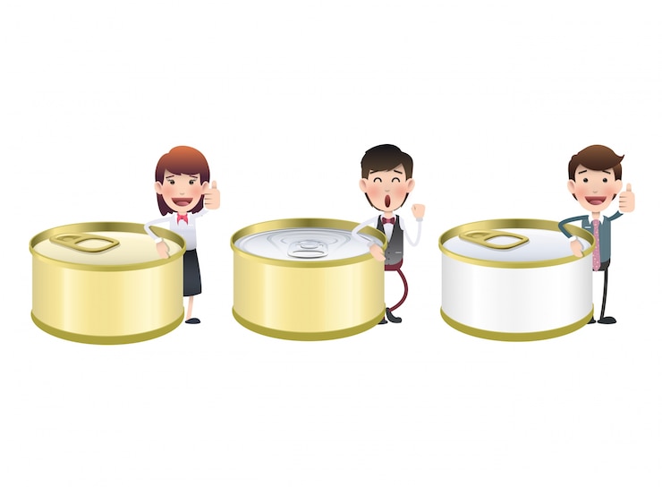Ücretsiz Vektör closed tin cartoon nutrient canned