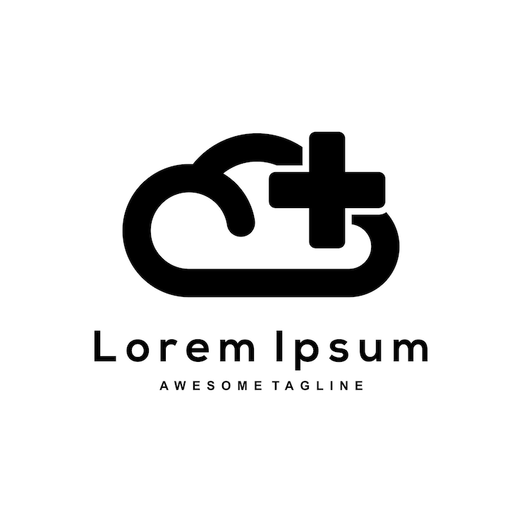 Ücretsiz Vektör cloud medical silhouette logo