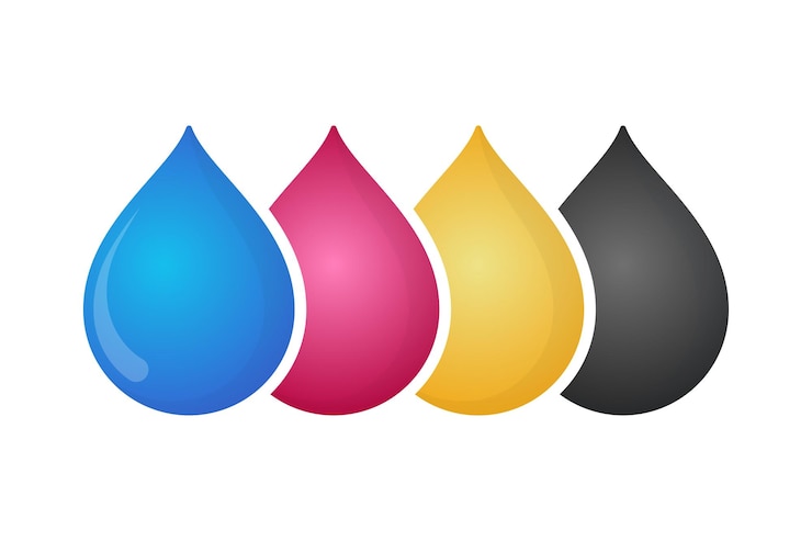Ücretsiz Vektör cmyk droplets overlapping gradient set