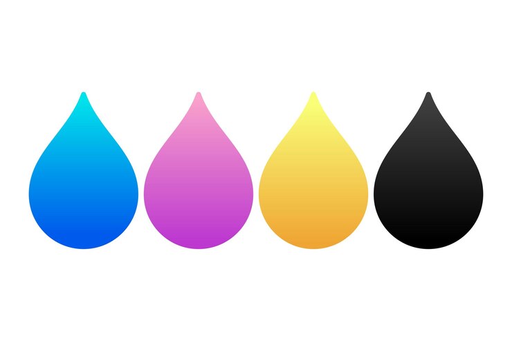 Ücretsiz Vektör cmyk gradient style droplets