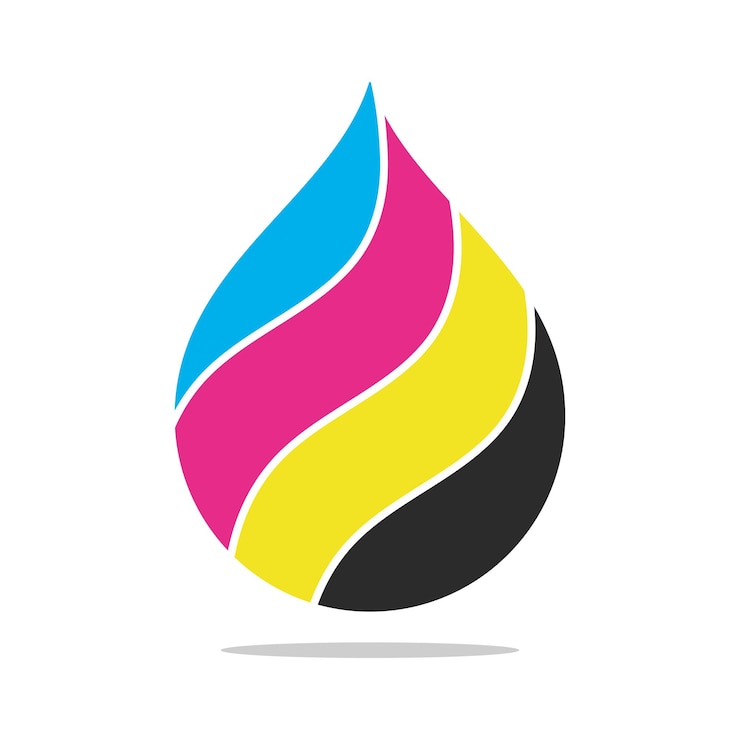 Ücretsiz Vektör cmyk single droplet curved