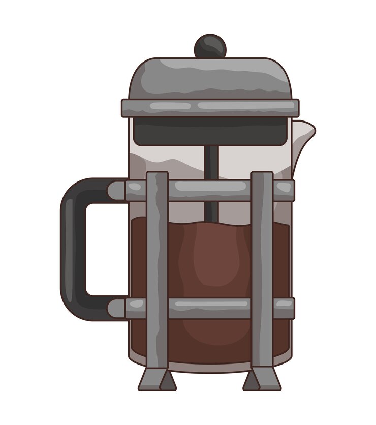 Ücretsiz Vektör coffee french press icon isolated