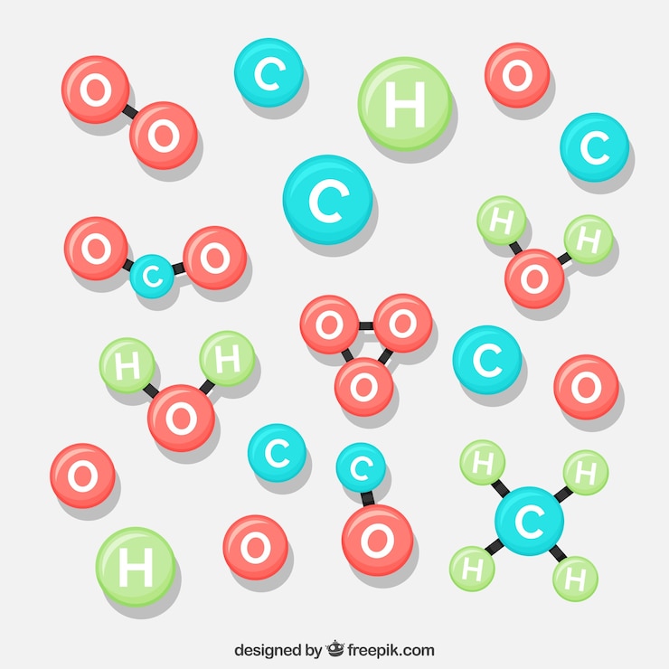 Ücretsiz Vektör collection of different molecules
