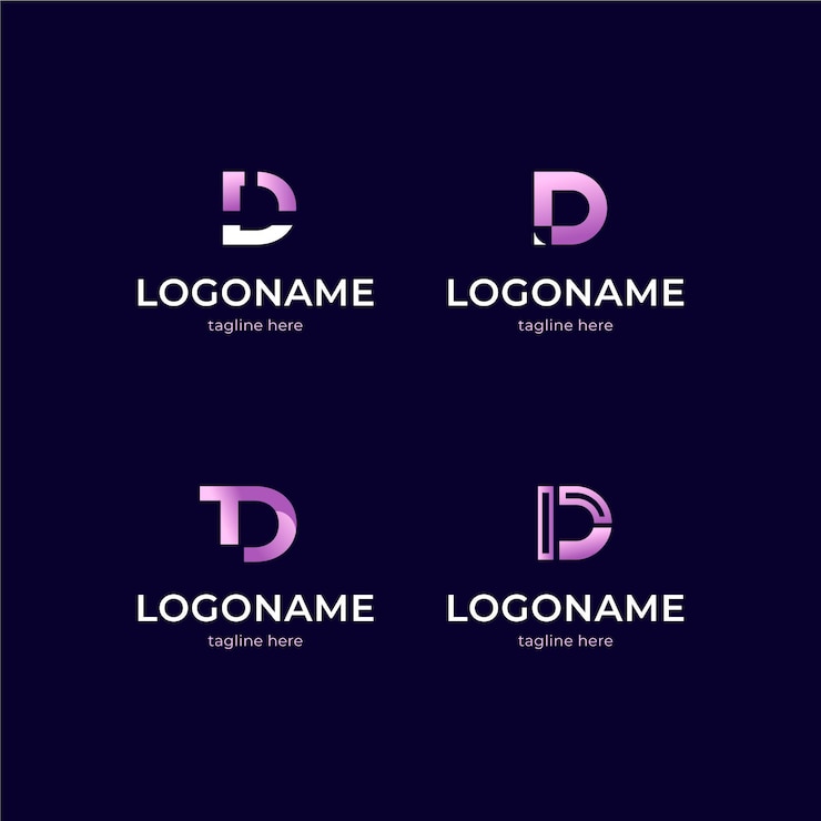 Ücretsiz Vektör collection of gradient d logo templates