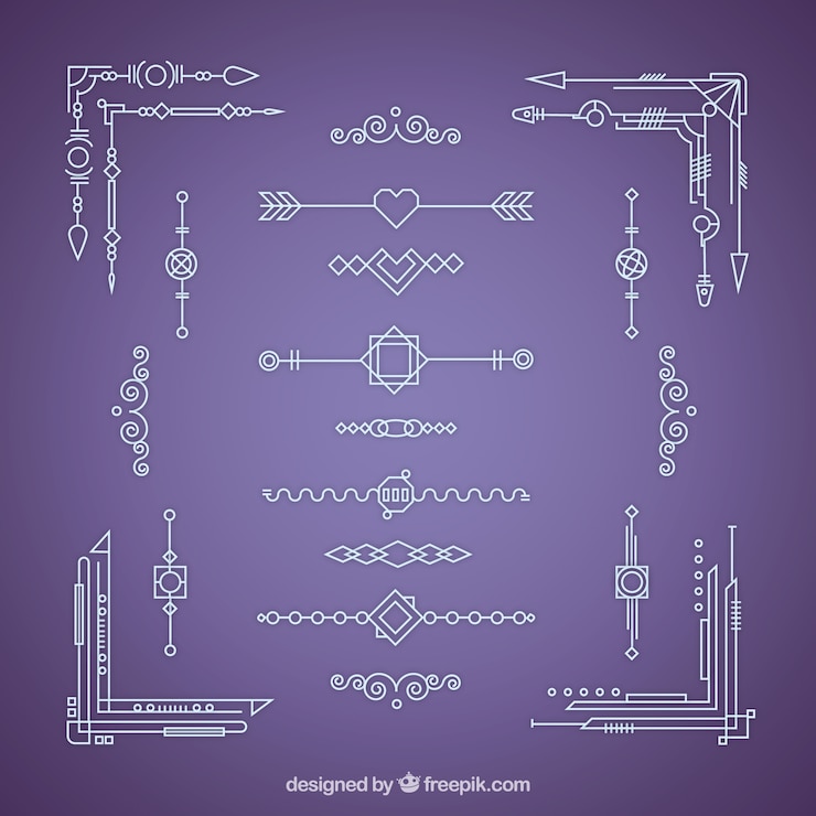 Ücretsiz Vektör collection of ornaments in geometric style