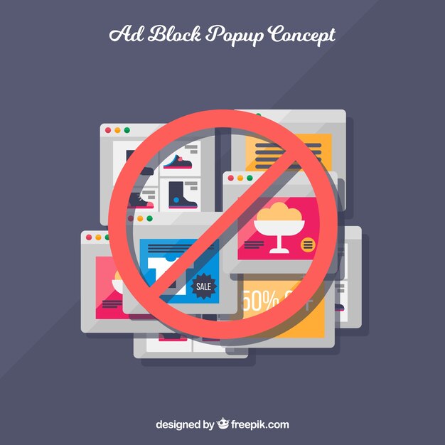 Colorful ad block concept with flat design