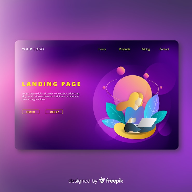 Ücretsiz Vektör colorful gradient anding page