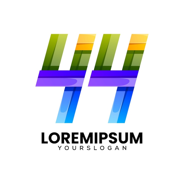 Ücretsiz Vektör colorful number 44 icon logo design