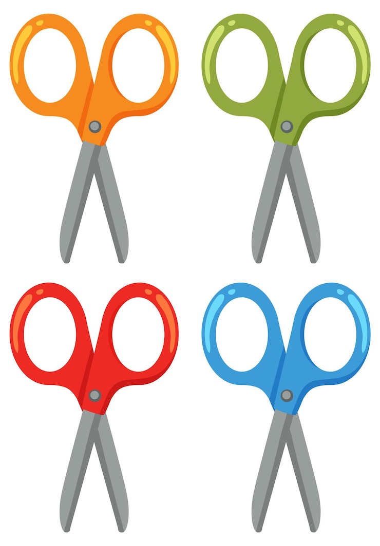Ücretsiz Vektör colorful scissors set illustration