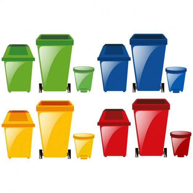 coloured bins collection