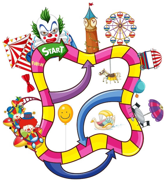 Counting number game template in circus theme