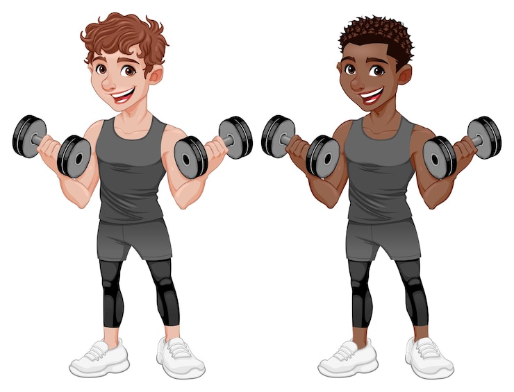 Ücretsiz Vektör couple of guys lifting weights