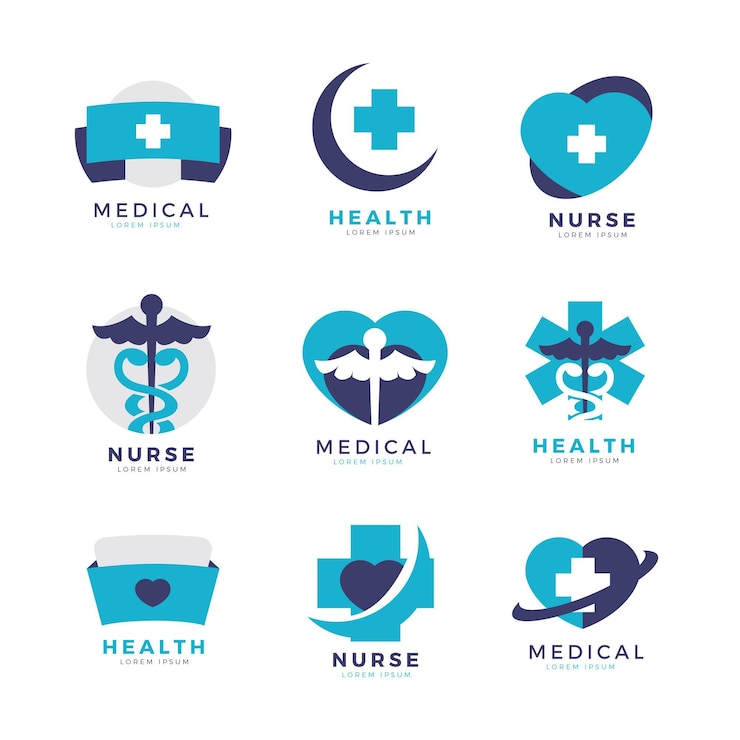 Ücretsiz Vektör creative nurse logo templates
