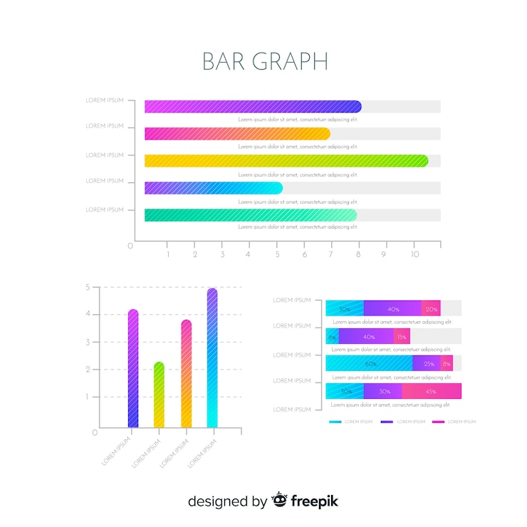 Ücretsiz Vektör çubuk grafik infografiği