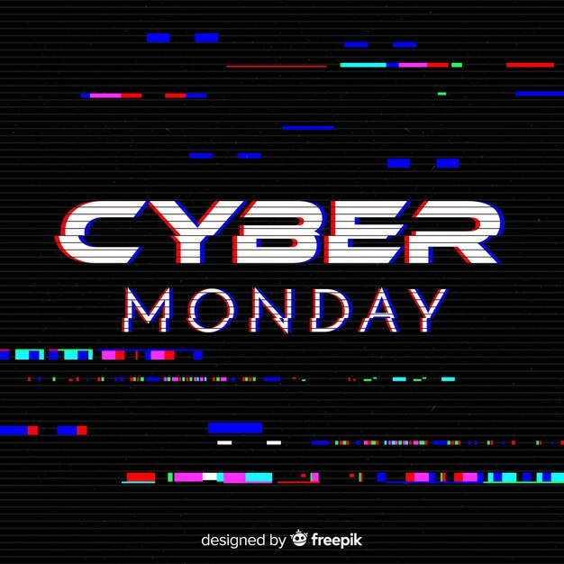cyber monday concept with glitch effect