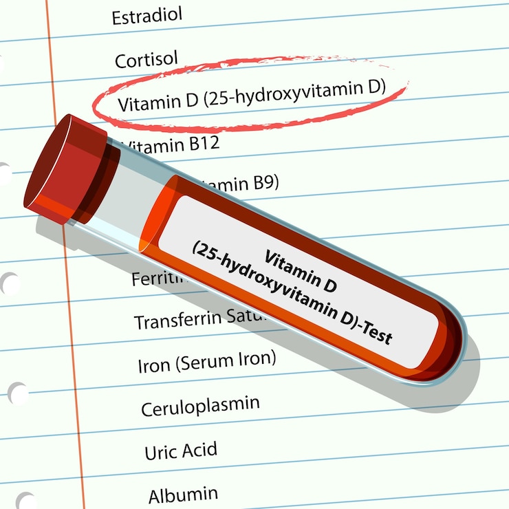 Ücretsiz Vektör d vitamini kan testi illüstrasyonu