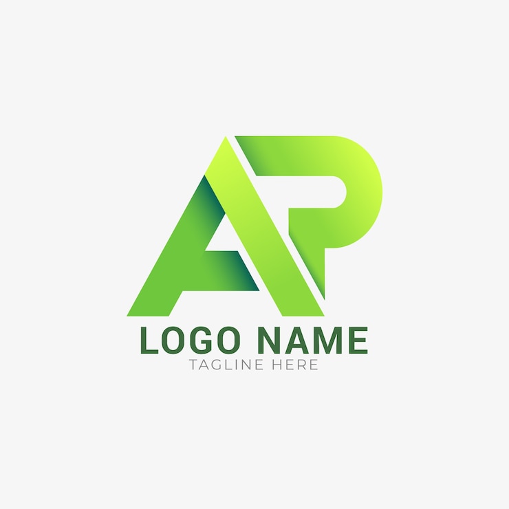 Ücretsiz Vektör degrade ap monogram logo şablonu