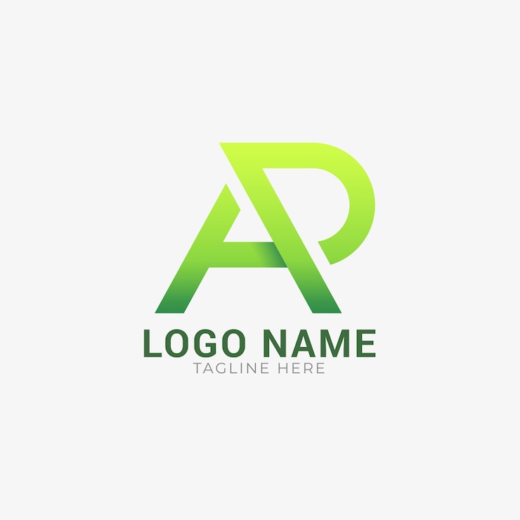 Ücretsiz Vektör degrade ap monogram logo şablonu