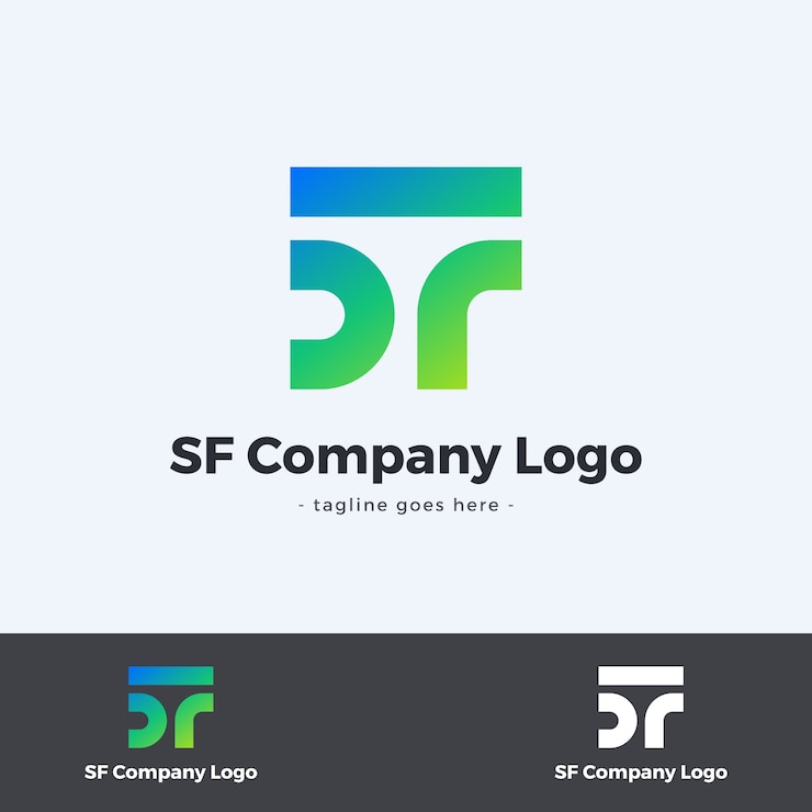 Ücretsiz Vektör degrade sf veya fs logo şablonu